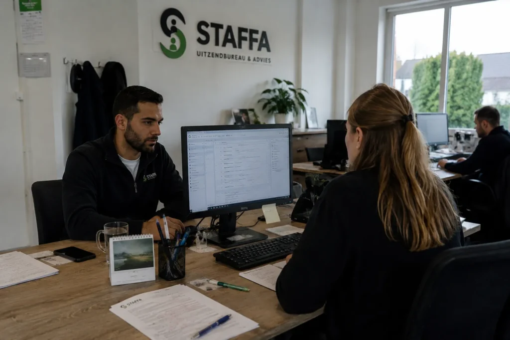 Gesprek op het kantoor van STAFFA in Schiedam